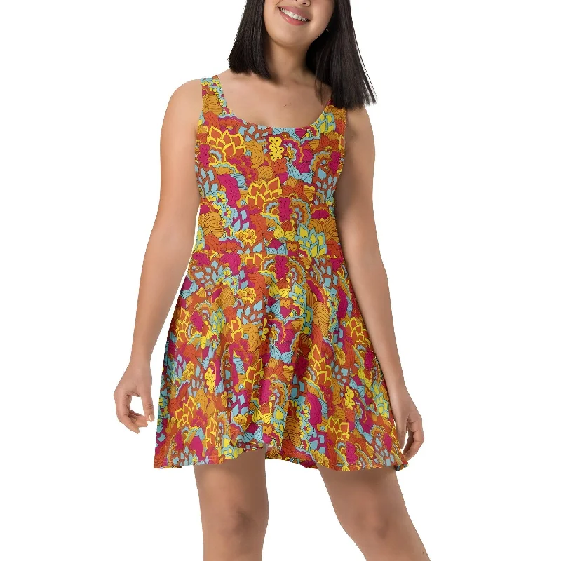 Inela Skater Mini Dress Trendy Floral Mini Dress