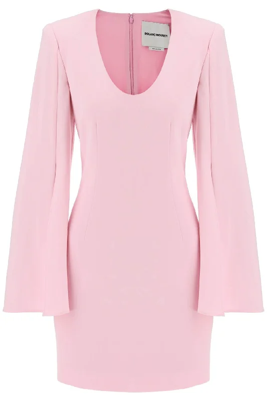 ROLAND MOURET "mini dress with cape sleeves" Classic Floral Mini Dress