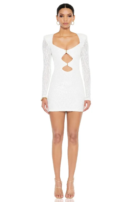 Nookie Elite Mini Dress - White Stylish Sweetheart Mini Dress