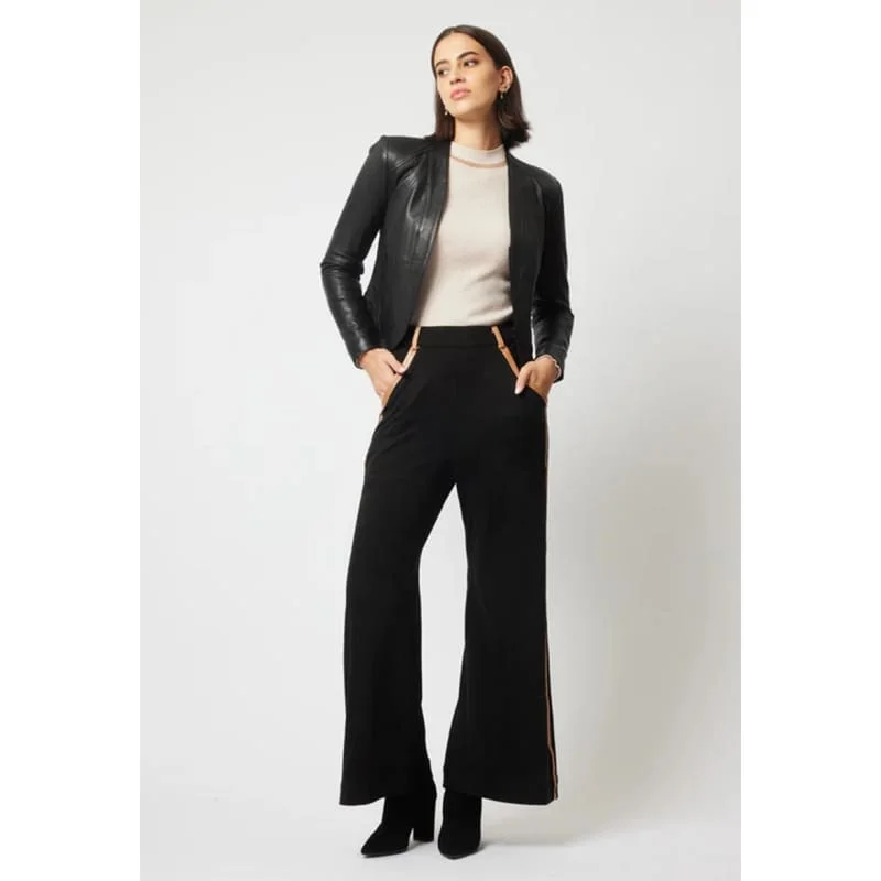 Nova Leather Jacket | Black Zippered Front Buttoned Front Snap Front