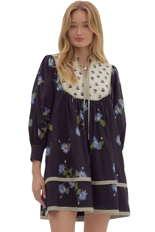 Rockwell Floral Mini Dress Cozy Ribbed Mini Dress