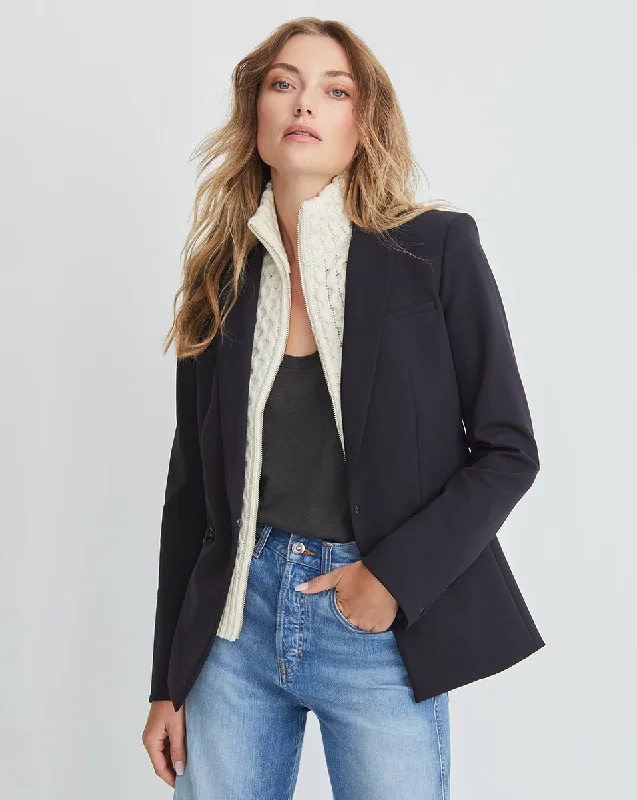 Iconic Scuba Dickey Jacket Boat Neck Shawl Collar Notched Collar