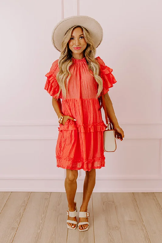 Sunny Stroll Ruffle Mini Dress Classic Shift Mini Dress
