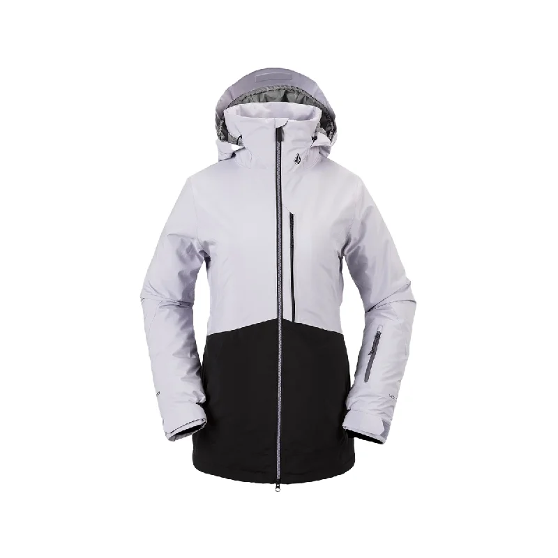Volcom Women's 2024 3D Stretch Gore-Tex Snow Jacket - Lilac Ash Faux Fur Jacket Real Fur Jacket Shearling Jacket