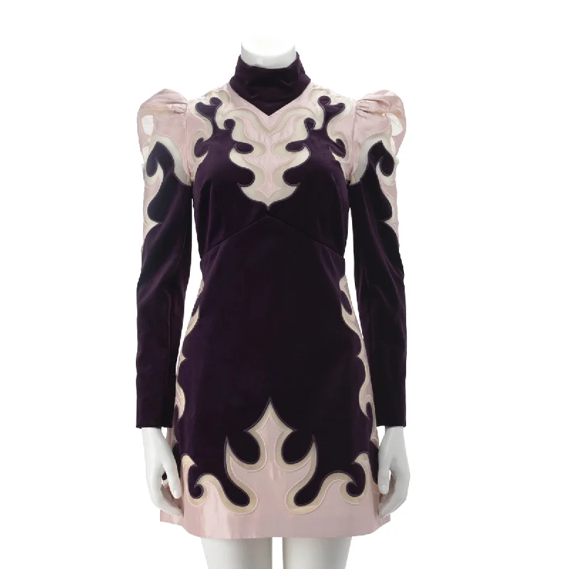 Zimmermann Dark Purple Velvet Ladybeetle Mystic Mini Dress 0 Trendy Camisole Mini Dress