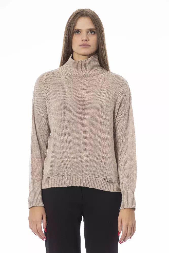 Baldinini Trend Beige Wool Women Sweater Stylish Fashionable Trendy