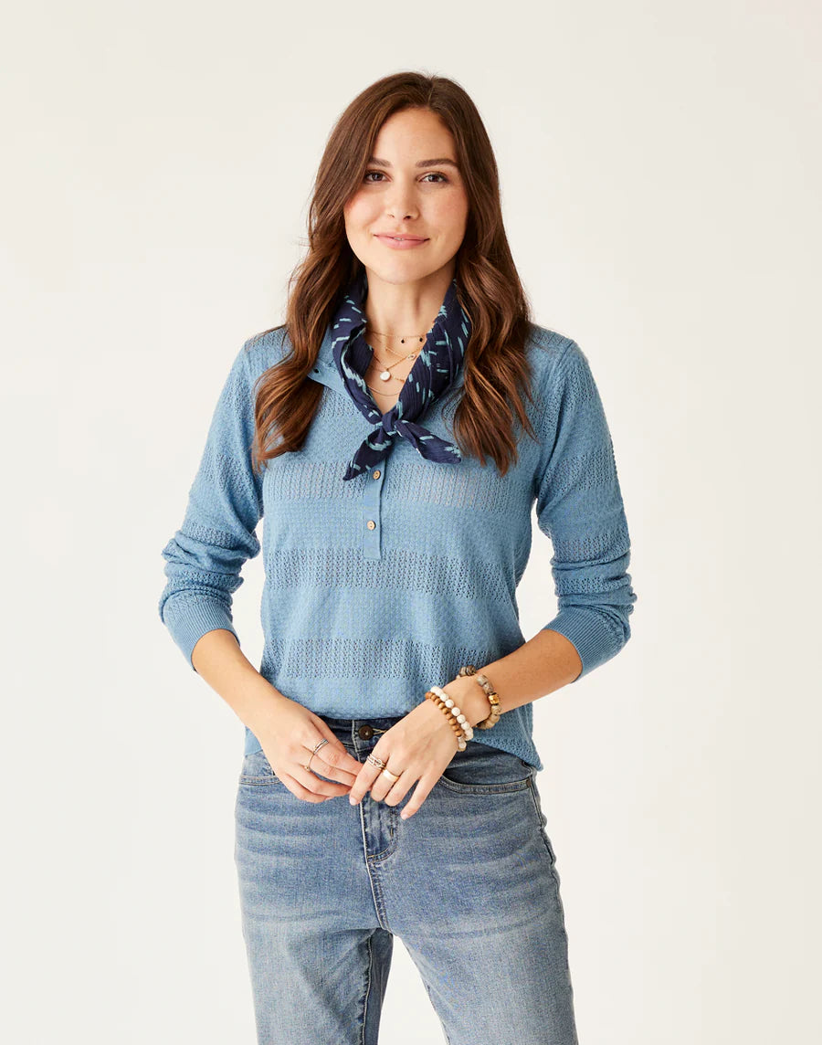 Carve Designs Amara Pointelle Sweater Tailored Straight A-Line