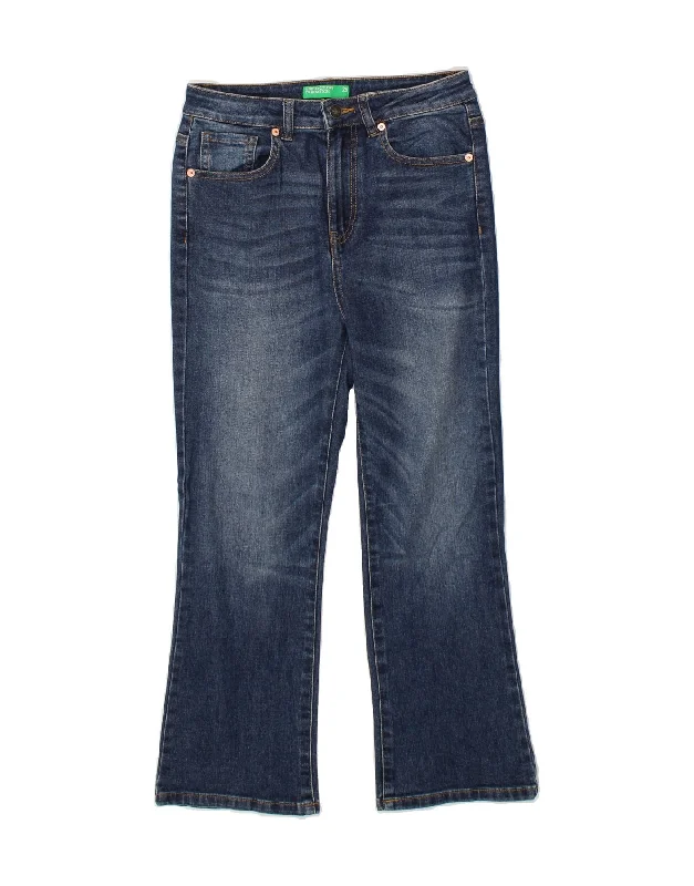 BENETTON Womens Cropped Jeans W26 L24 Blue Fashionable Relaxed Fit Denim