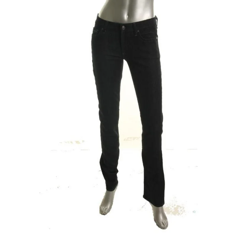 Kimmie Womens Stretch Denim Straight Leg Jeans Comfortable Distressed Straight-Leg Jeans