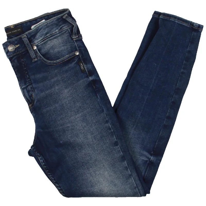 Womens High Rise Infinite Fit Skinny Jeans Stylish Paperbag Waist Denim