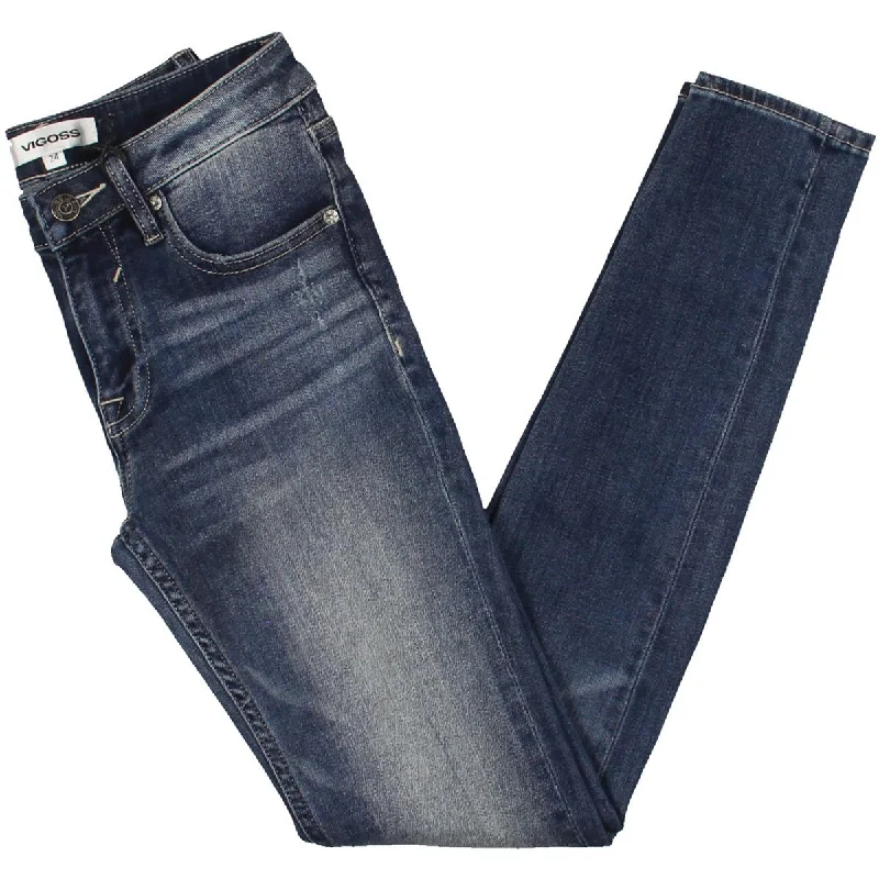 Jagger Womens Low-Rise Distressed Skinny Jeans Cozy Relaxed Fit Jeans