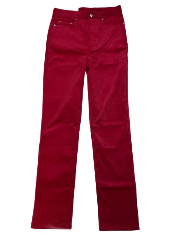 BLK DNM Women's Red High Rise Corduroy Jeans 6 #WJC2801 Size 28/34 NWT Fashionable Mom Jeans