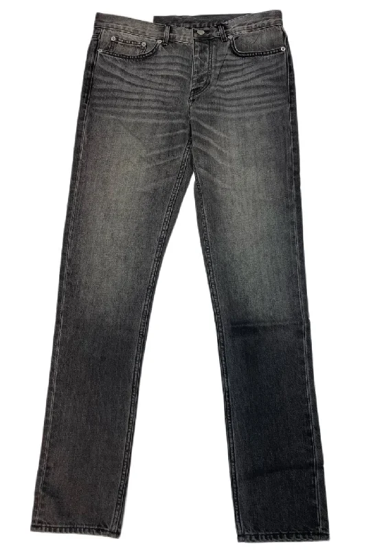 BLK DNM Women's Washed Grey Mid Rise Jeans 11 Size 26/32 NWT Elegant Tapered Leg Denim