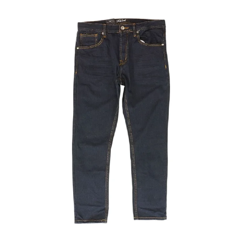 Blue Solid Slim Jeans Trendy Acid Wash Skinny Jeans