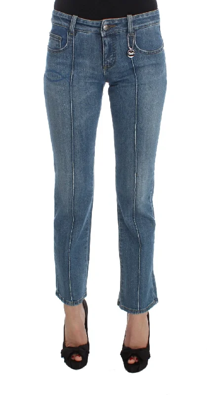 Costume National  Cotton Slim Fit Cropped Women's Jeans Stylish Plus Size Denim Jeans