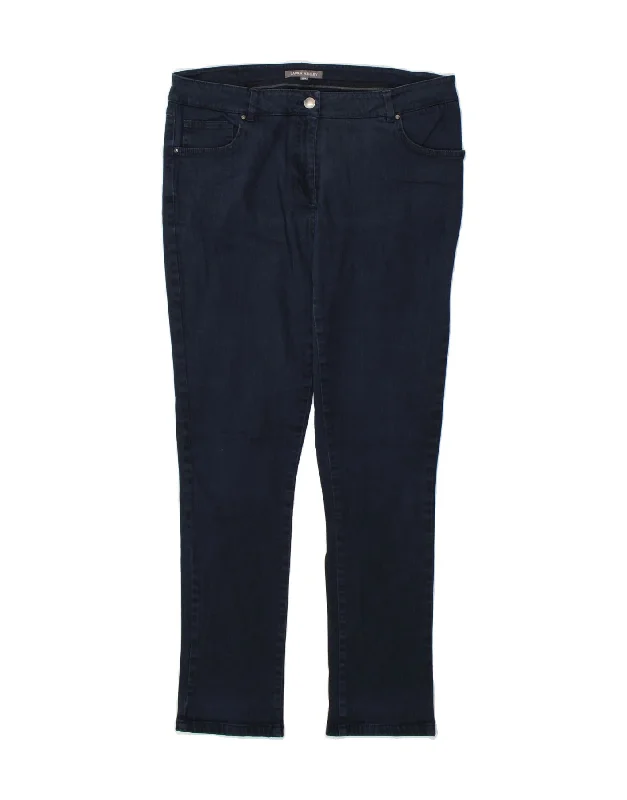 LAURA ASHLEY Womens Slim Jeans UK 14 Large W34 L30  Navy Blue Cotton Casual Wide-Legged Denim Jeans