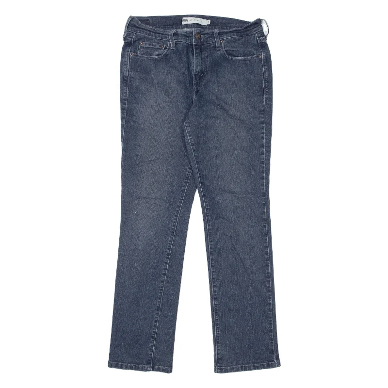 LEVI'S 505 Womens Jeans Blue Regular Straight W28 L30 Classic Blue Denim Jeans