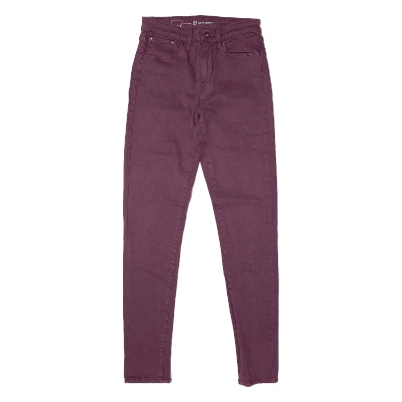 LEVI'S High Rise Womens Jeans Maroon Slim Skinny W27 L32 Chic Dark-Wash Skinny Jeans