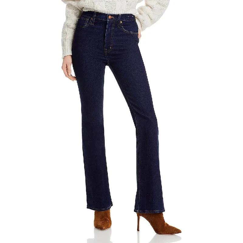 Madewell Womens High Rise Dark Wash Flare Jeans Comfortable Boyfriend Jeans