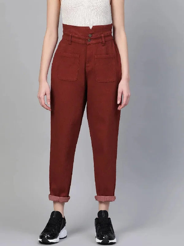 Rust Slouchy Jeans Chic Ripped Jeans