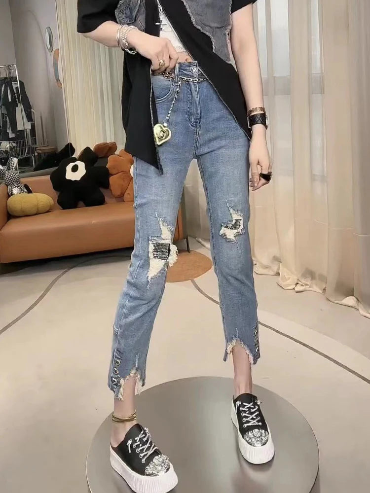 Y2k Women's Jeans Fall Women's High-waisted Stretch Jeans Women's Pants Casual High-Waisted Bootcut Jeans