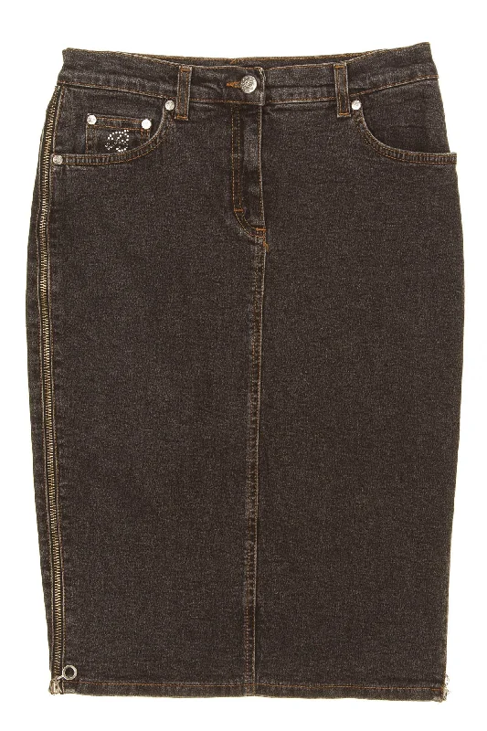 Blumarine - Jean Skirt - IT 40 silk skirt sleek