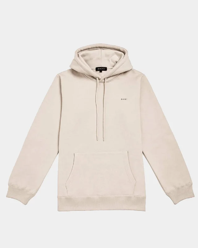 Logo Hoodie Beige Hoodie with Tie-Dye Psychedelic Retro