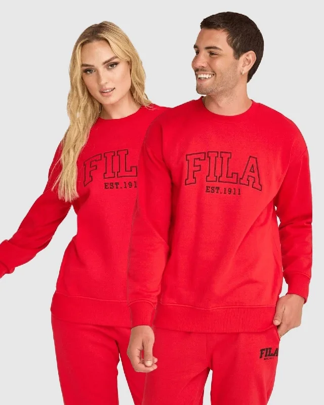 FILA UNISEX UC4.ZERO RED CREW SWEATSHIRT Hoodie with Sequins Glamorous Eye-catching