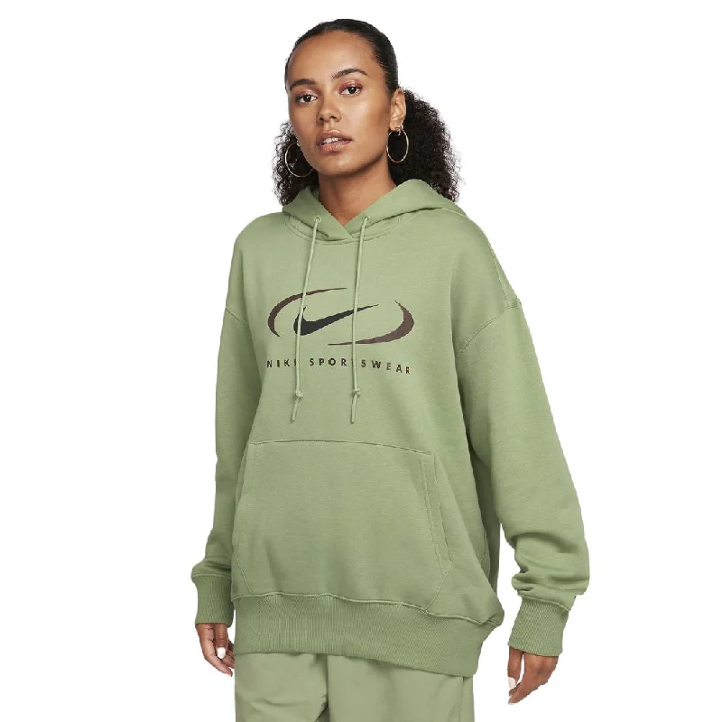 Sportswear Oversized Fleece Sweatshirt Hoodie with Monochrome Minimalist Simple