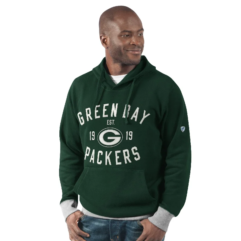 Green Bay Packers Prestige Pullover Hoody Hoodie with Hem Frayed Vintage Worn