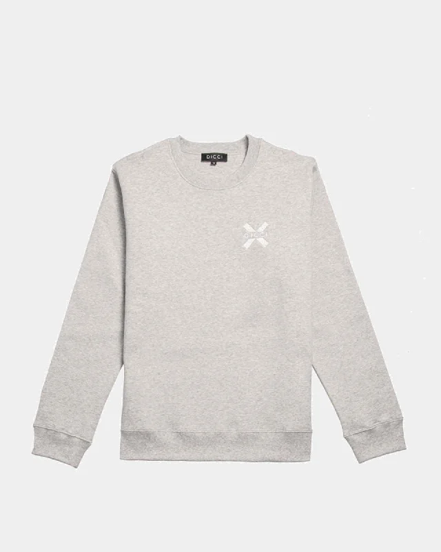Grey Logo Sweatshirt Hoodie with Fur Luxurious Winter