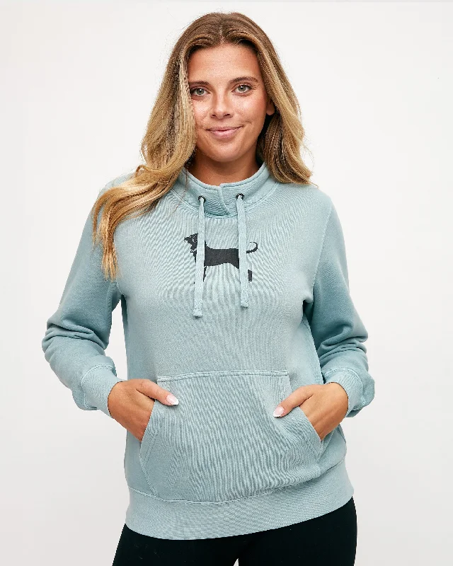 Ladies Classic Fisherman Sweatshirt Hoodie with V-Neck Classic Versatile