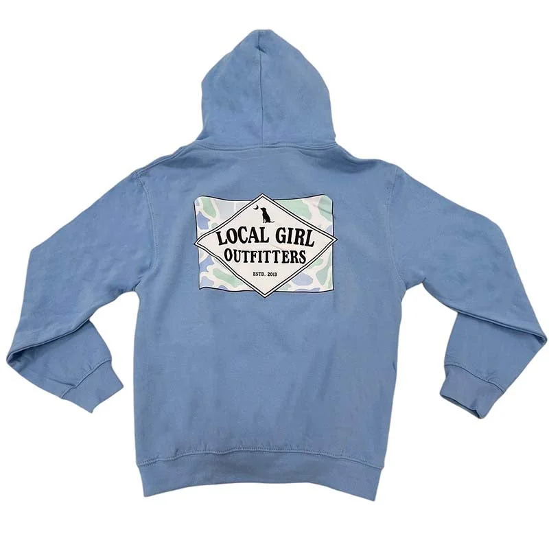 Local Girl Founder's Flag Hoodie Hoodie with Sequins Glamorous Eye-catching