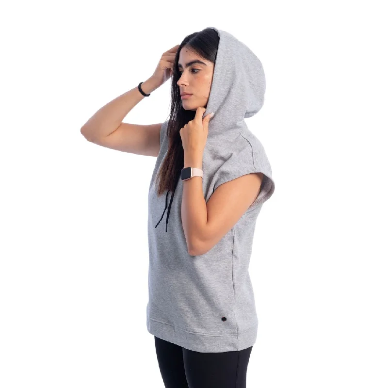 NYA Sleeveless Hoodie Hoodie with Side Slits Relaxed Casual