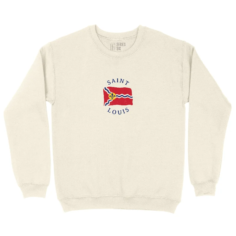 St. Louis Wavy Flag Unisex Sweatshirt Hoodie with High-Low Hem Asymmetrical Trendy