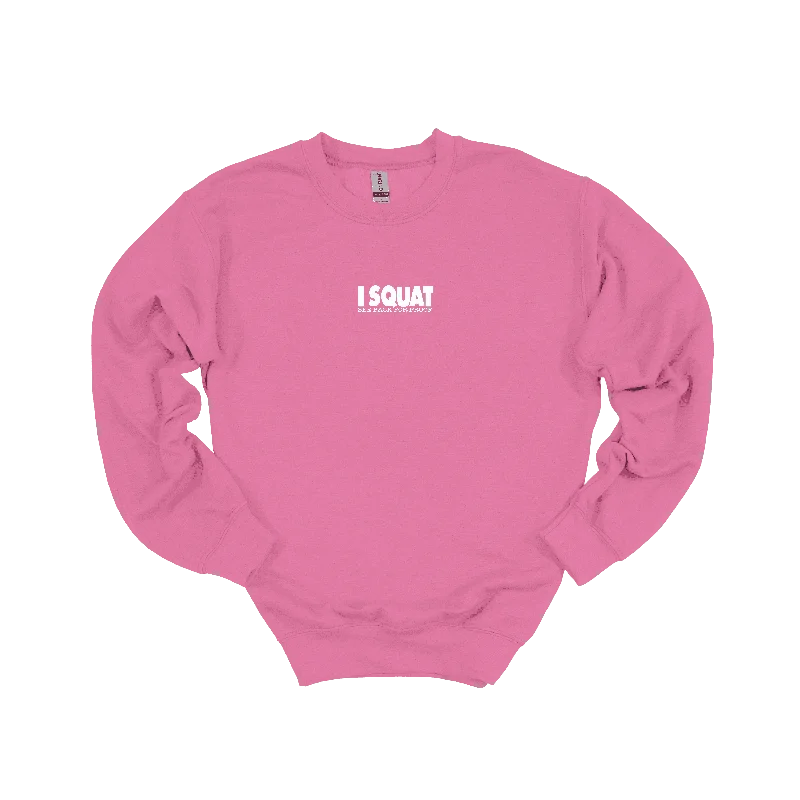 I Squat Sweatshirt Hoodie with Hem Contrast Bold Stylish