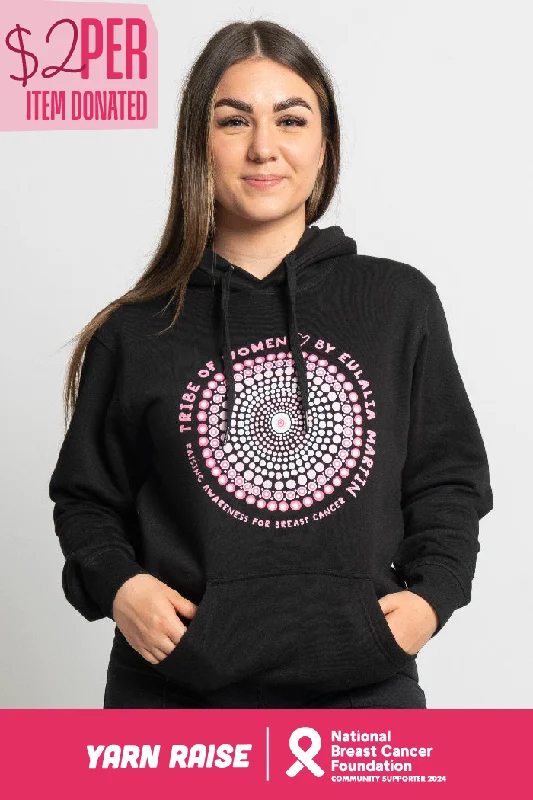 Tribe Of Women Circle Black Cotton Blend Unisex Hoodie Hoodie with Hem Elastic Stretchable Comfortable