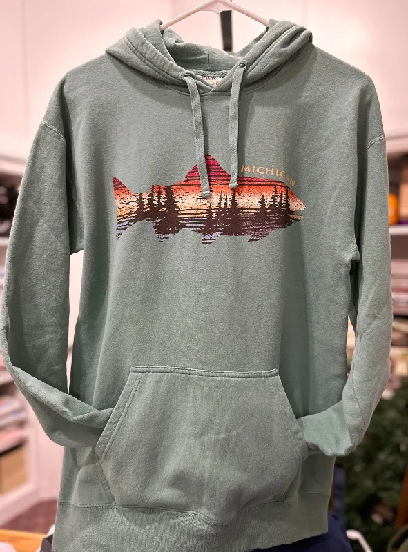 WW103- Vista Trout Cypres Sweatshirt Hoodie with Exposed Zipper Edgy Industrial